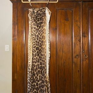 Roberto Cavalier 100% Silk Leopard Printed Dress